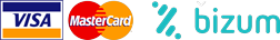 Medios de pago aceptados: Visa, Mastercard y Bizum